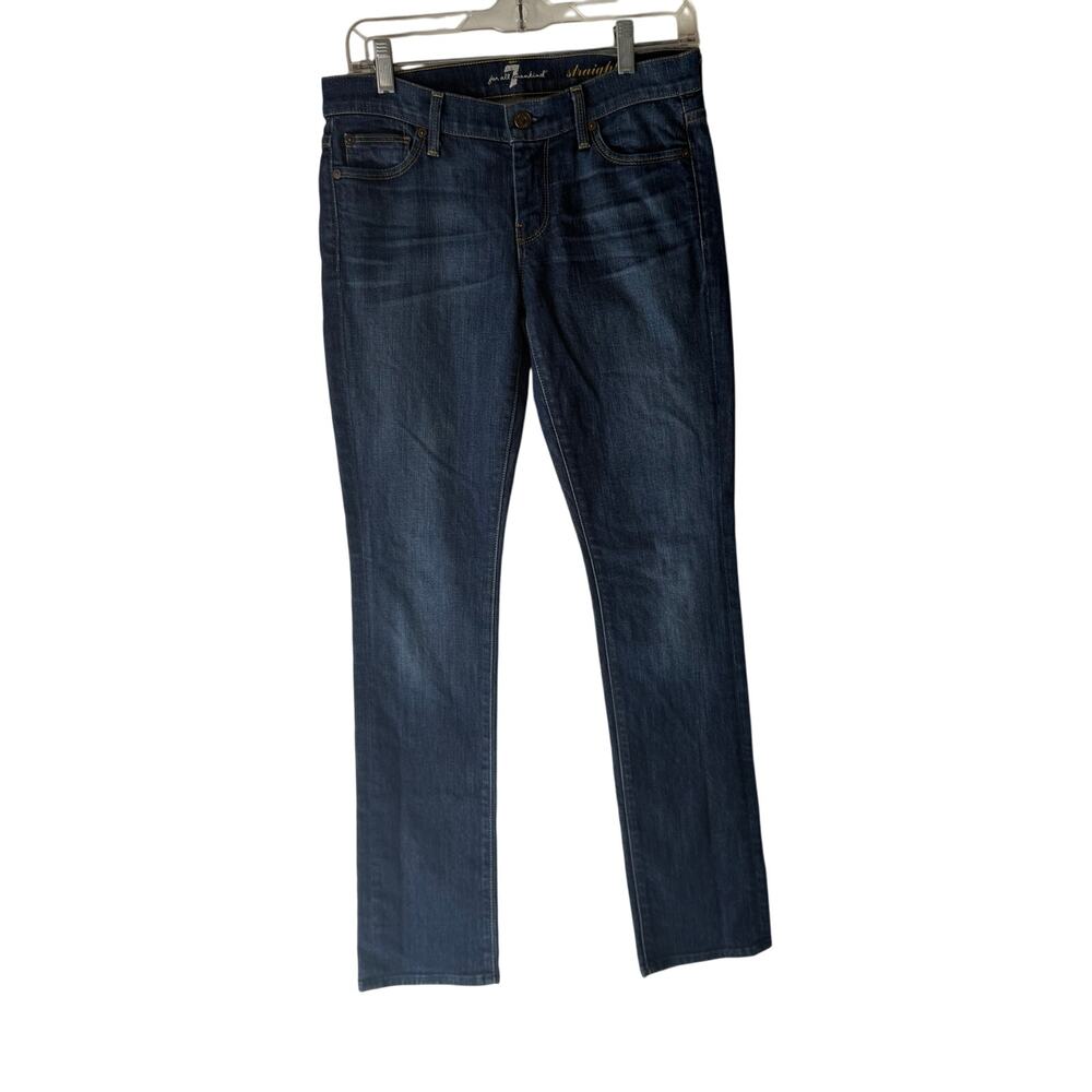 7 For All‎ Mankind Women's 26 Dark Wash Low Rise Straight Leg Jeans
